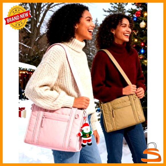 Small Quilted Tote Bag with Detachable Crossbody Strap, 14L Capacity - Picture 2 of 7